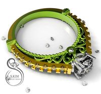 Ring with brilliant | 3D
