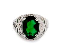 Ring with oval gem 14x10mm | 3D
