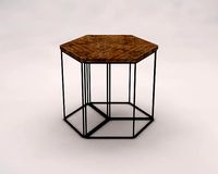SIDE TABLE---Parallelogram built-in