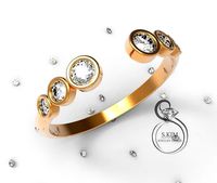 Lightweight Ring with round gems  | 3D