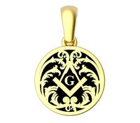 15mm Freemason Disc Pendant | 3D