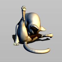 Cat licks balls | 3D