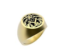 Gents 15mm Round Top Freemason Signet Ring | 3D