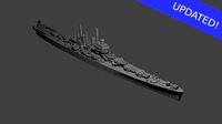 US Worcester Class Cruiser Warship | 3D