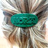 NORA Personalized Oval Hair Barrete 60-76 | 3D