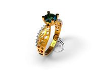 Ring  with gem 5mm | 3D