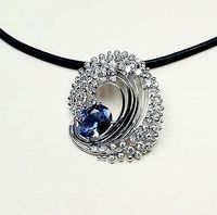 Wave pendant with dimonds | 3D