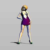 Girl in sexy dress | 3D