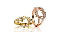 Two Hearts Ring Fashion Ring R 0143 | 3D