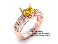 1057 Diamond Heart Ring | 3D