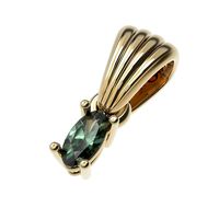 Crassic Pendant Gold Silver Oval Gemstones  4x2 | 3D