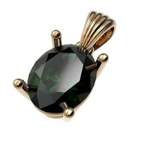 Crassic Pendant Gold Silver Oval Gemstones  10x8 | 3D