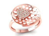 1028 Diamond Heart Ring | 3D