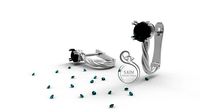 Wire earrings gem 5mm | 3D
