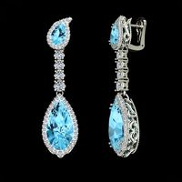 Earrings with topazes and diamonds | 3D