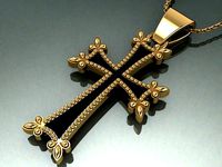 Original Armenian cross with enamel | 3D