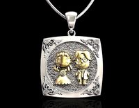 Just married pendant-bride and groom  | 3D