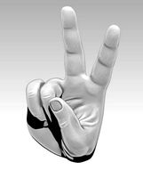 Man hand victory peace V sing  | 3D