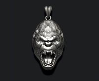 Roaring angry gorilla pendant | 3D