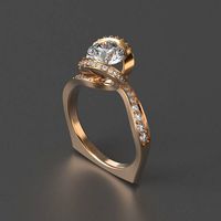 jewelry diamond beautiful ring flower 3d printing model | 3D