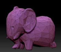 low poly elephant | 3D