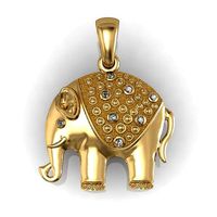 pendant elephant with  gems   | 3D