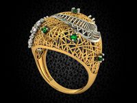 Turkish model ring with stones | 3D