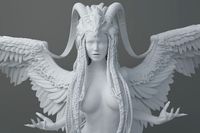 HD Horns headdress girl 003 | 3D