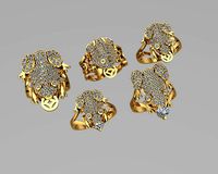 Toad and Frog Gold rings NN082 | 3D