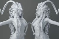 HD Horns headdress girl 009 | 3D