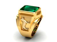 782 Zodiac Dog Men Ring | 3D