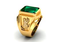 781 Zodiac Chicken Men Ring | 3D