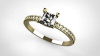 ring  gold daimonds solitr  fashion  | 3D