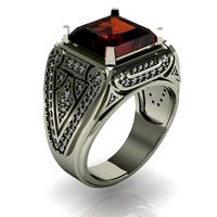signet ring for men with gems  | 3D