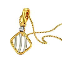 Squircle Shaped Multi Metal Pendant With Diamonds 2 | 3D