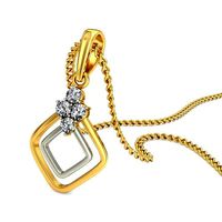 Squircle Shaped Multi Metal Pendant With Diamonds 1 | 3D