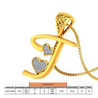 Letter J Script Gold Pendant With Diamonds 1 | 3D