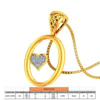Letter O Script Gold Pendant With Diamonds 1 | 3D