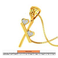 Letter X Script Gold Pendant With Diamonds 1 | 3D