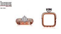 Squircle Shaped Rose Gold Ring With Diamonds 1 | 3D