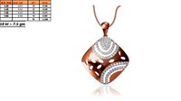 Squircle Shaped Rose Gold Pendant With Diamonds 1 | 3D