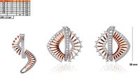 Squircle Shaped Earrings With Diamonds 2 | 3D