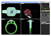 Squircle Shaped Halo Ring With Gemstones 5 | 3D