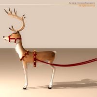 Santa Reindeer Cartoon 3D Model