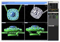 Squircle Shaped Halo Pendant With Diamonds | 3D