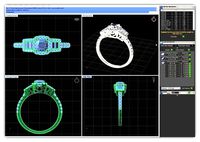 Squircle Shaped Halo Ring With Diamonds | 3D
