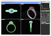 Squircle Shpaed Halo Ring With Gemstones 11 | 3D