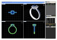 Squircle Shpaed Halo Ring With Sapphire 3 | 3D