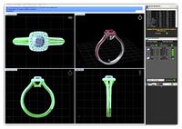 Squircle Shpaed Halo Ring With Gemstones 9 | 3D