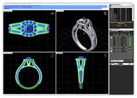 Squircle Shpaed Halo Ring With Diamonds 22 | 3D